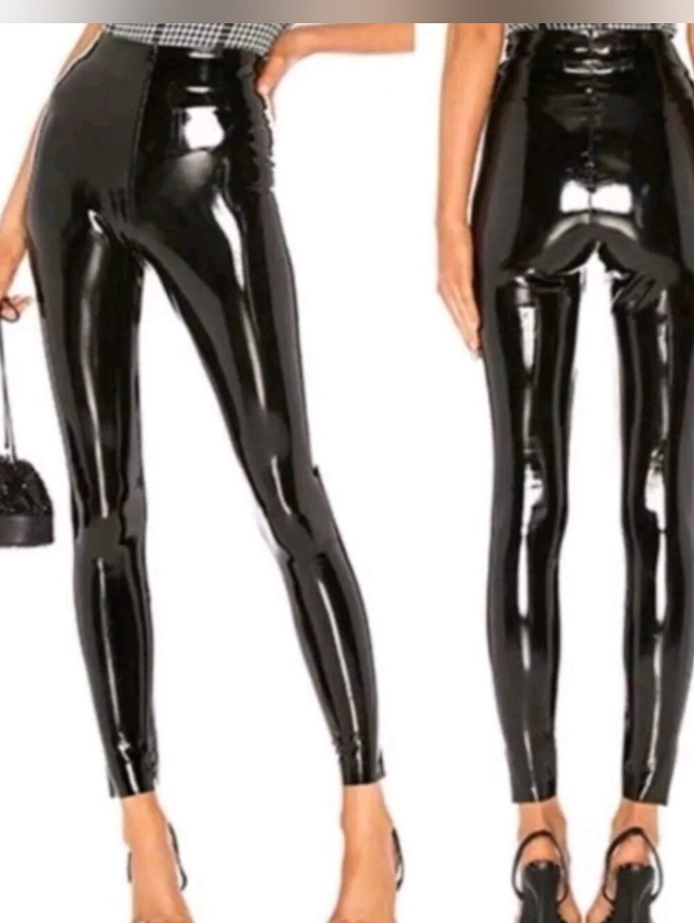 NWT Commando High Rise Shiny Black Faux Patent Leather Leggings Sz.Medium $118